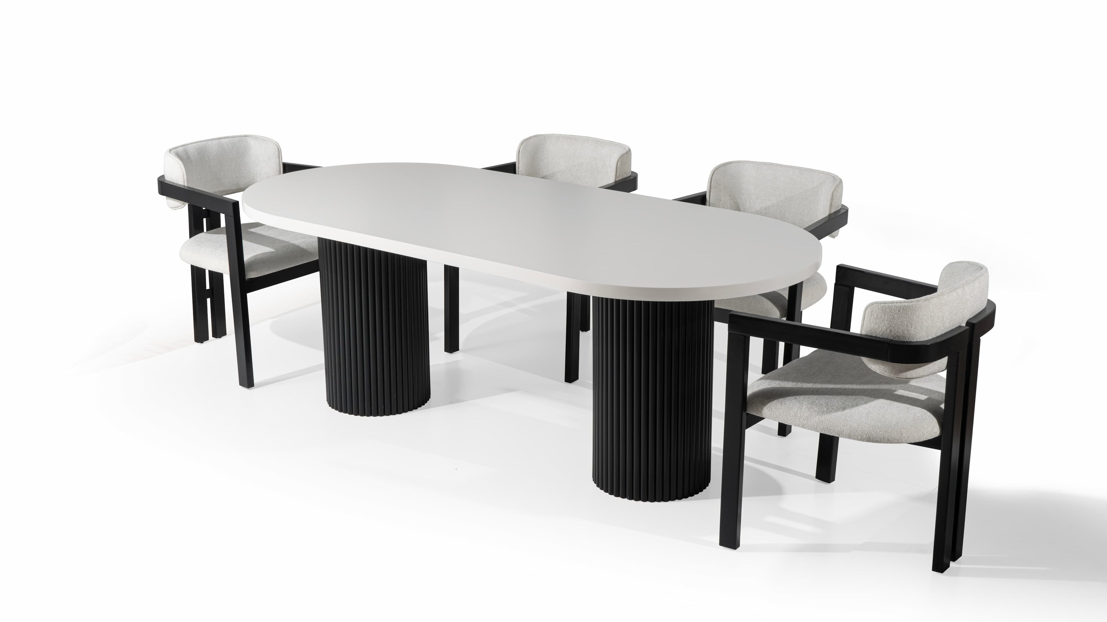 Heritage White/Black Dining Table