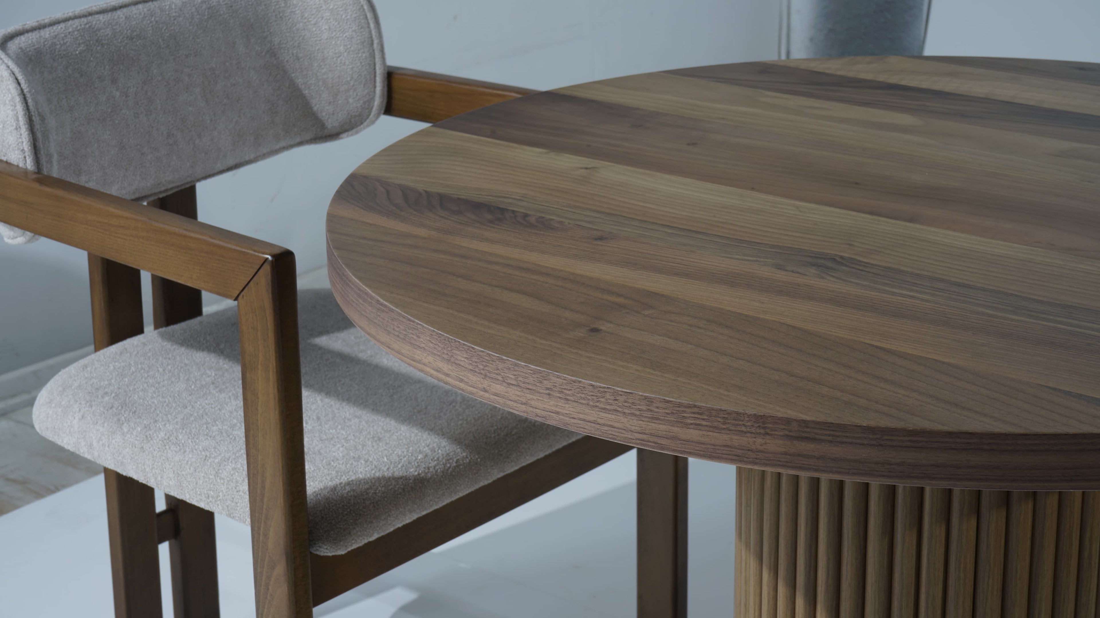 Flute Walnut Dining Table