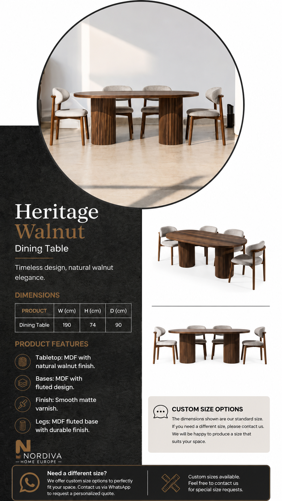 Heritage Walnut Dining Table