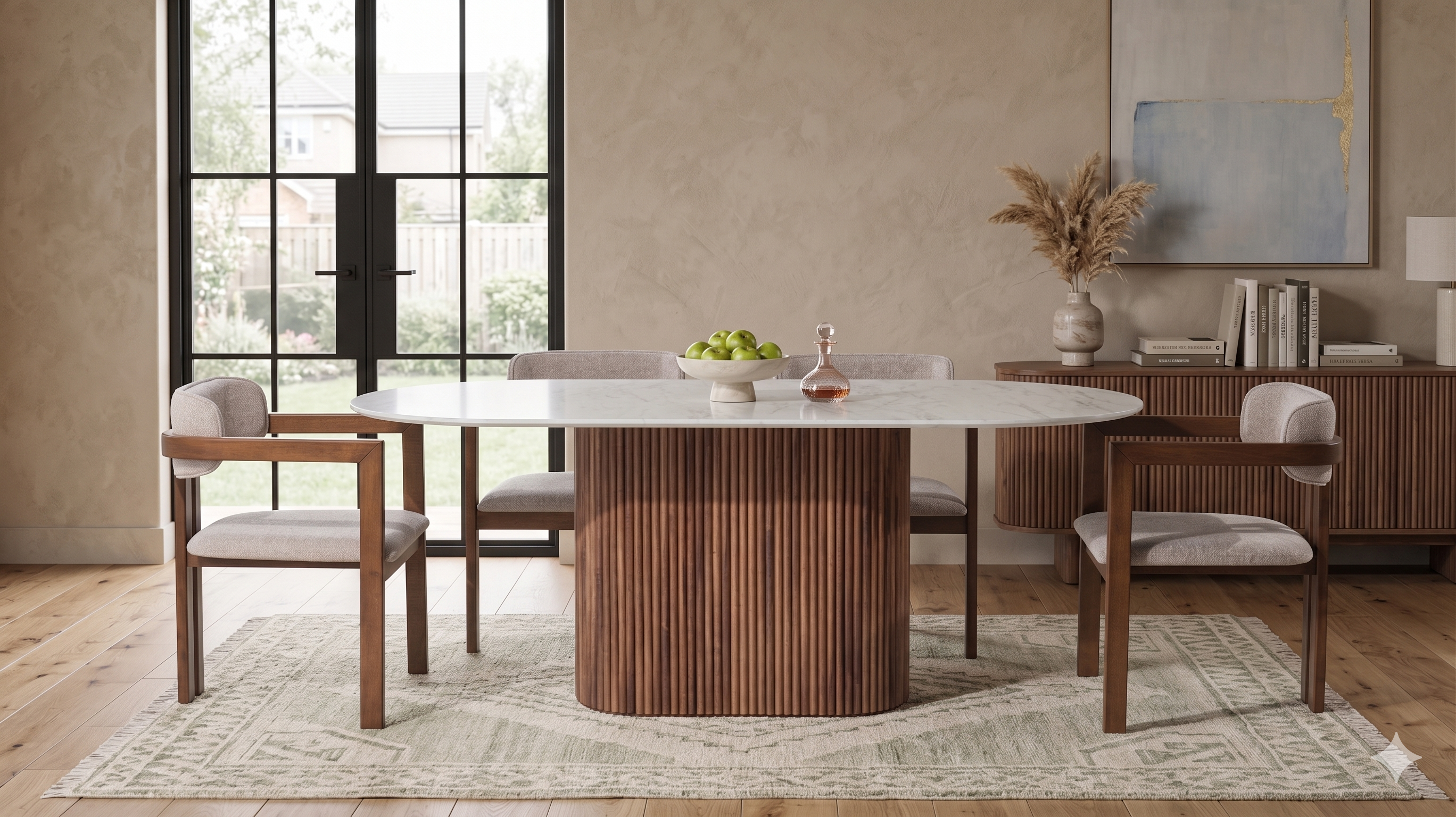 Marble Flute Dining Table