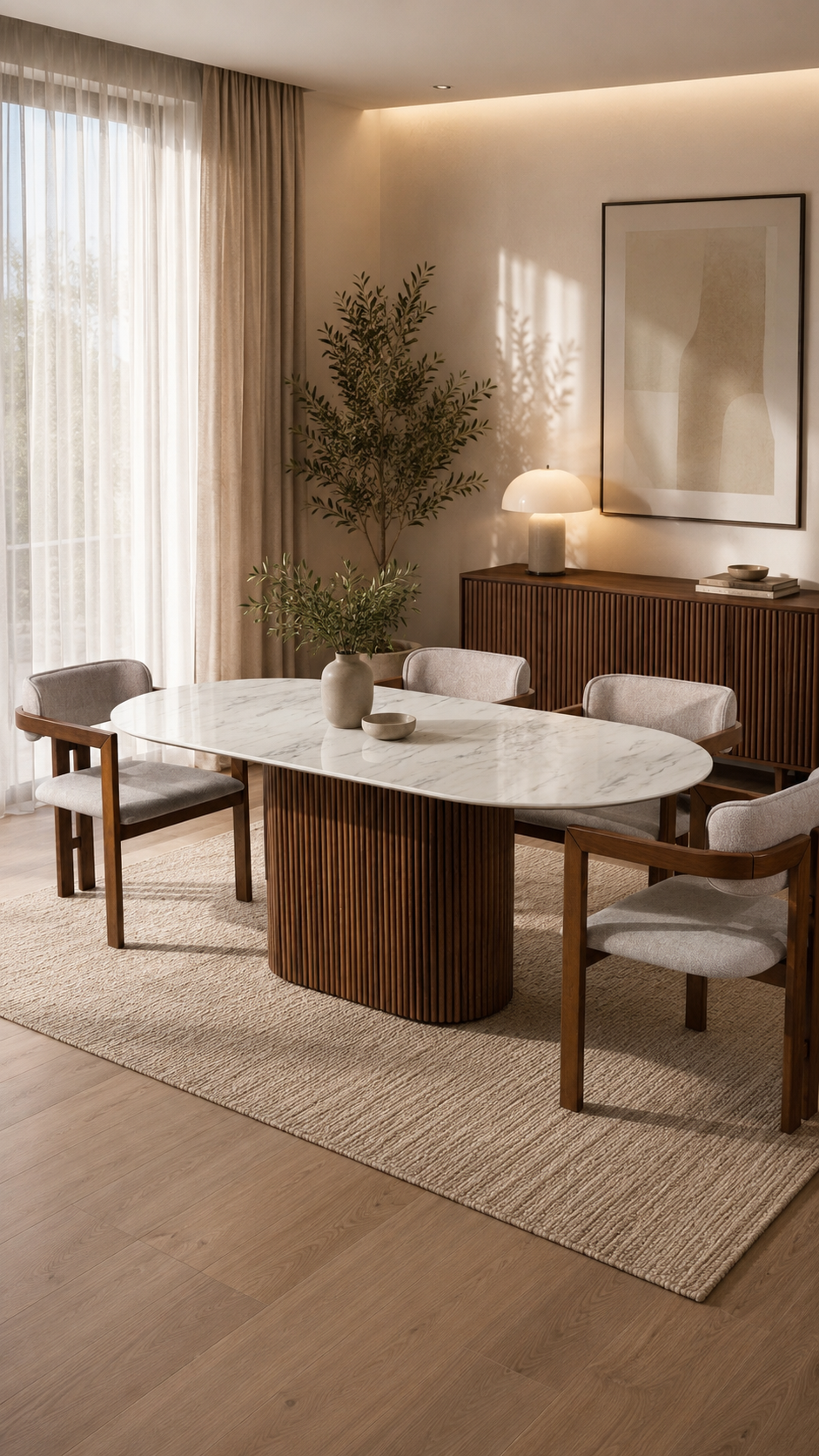 Marble Flute Dining Table