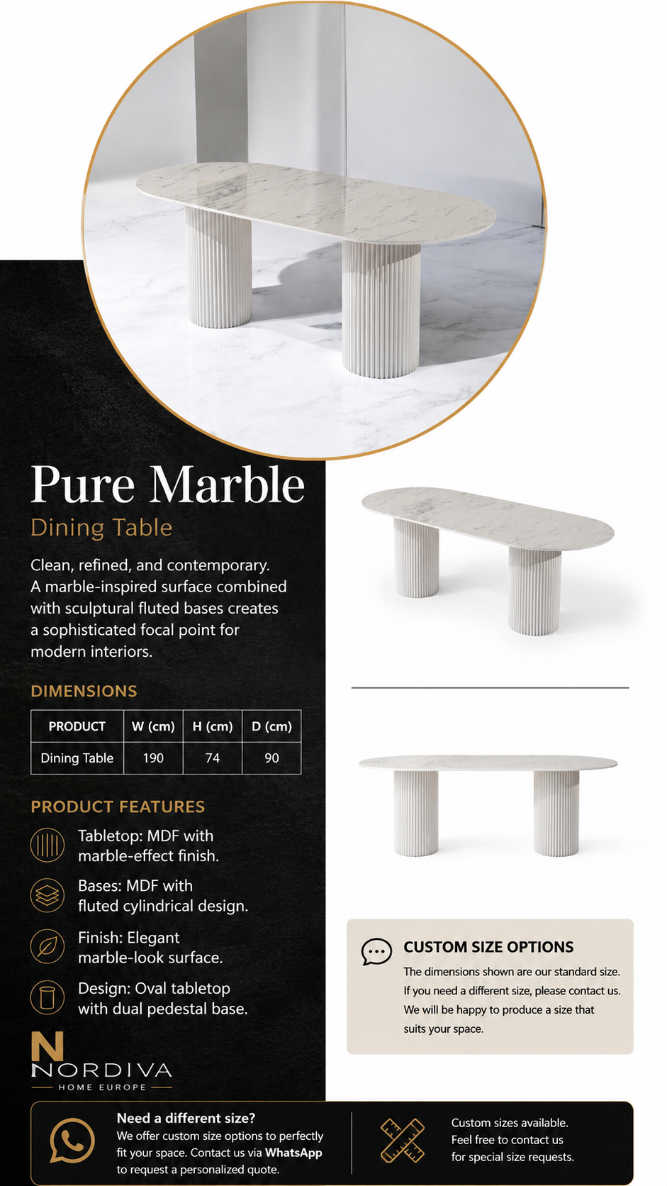 Pure Marble Dining Table