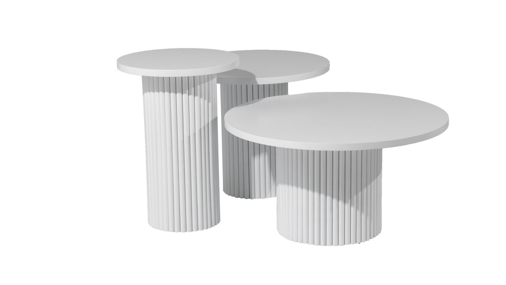 Metro Triple Coffee Tables | White | 3 pcs