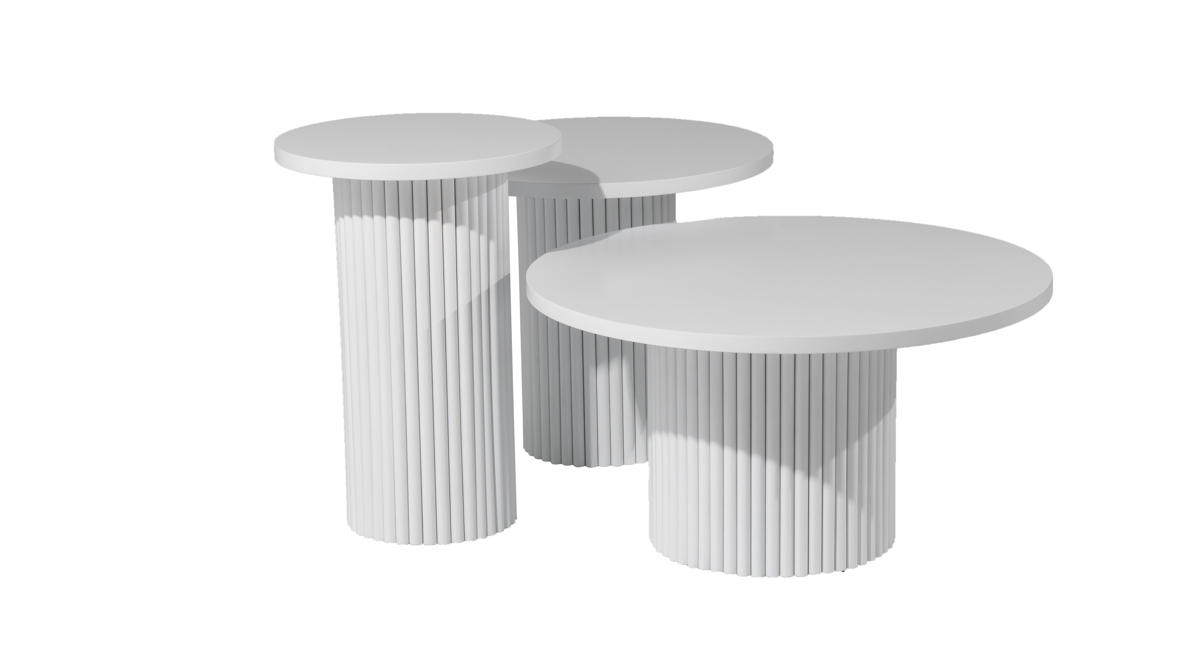 Metro Triple Coffee Tables | White | 3 pcs