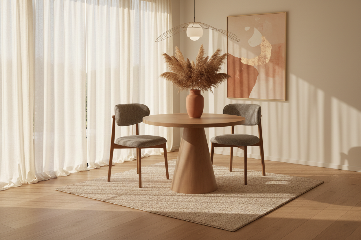 Cone Oak Yemek Masası - Sıcak Ev Ortamı