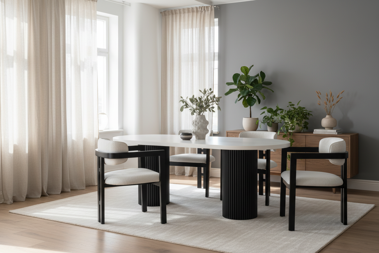 Heritage White/Black Dining Table