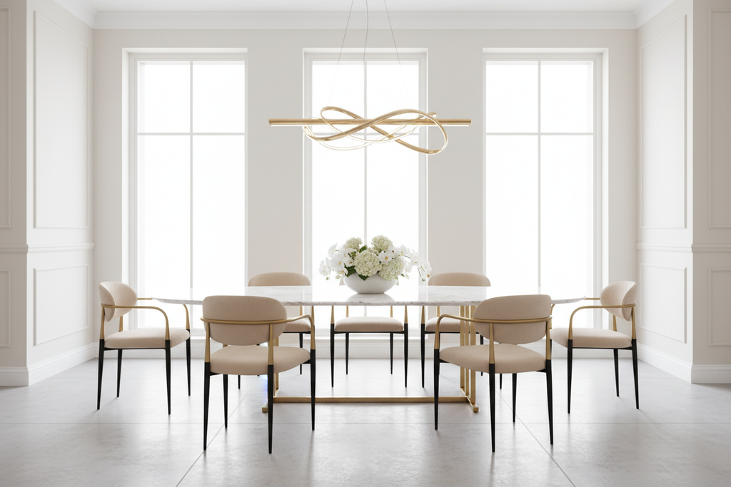 Essence Gold Chair - Aydınlık Ev Ortamı