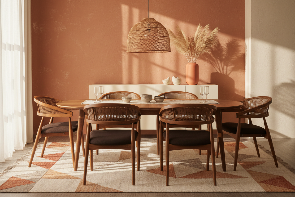 Halo Cane Chair - Boho Ev Ortamı