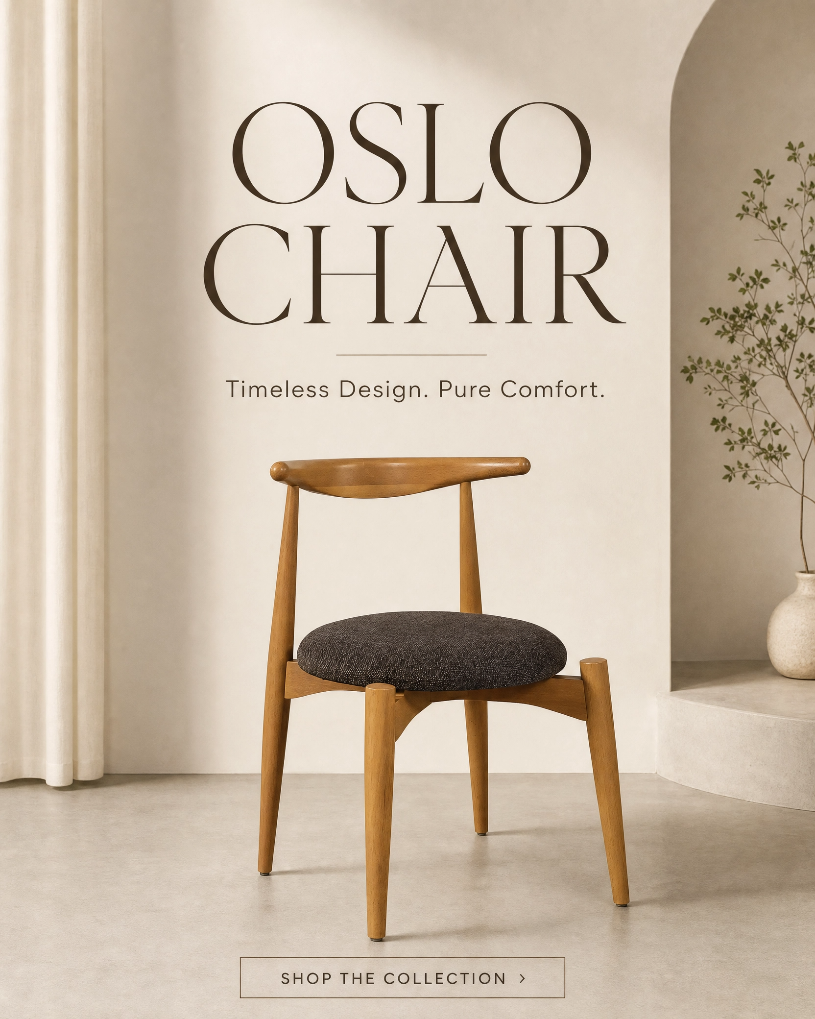 Oslo Chair showcasing timeless design and comfort in a modern setting with light colors and minimal decor.
