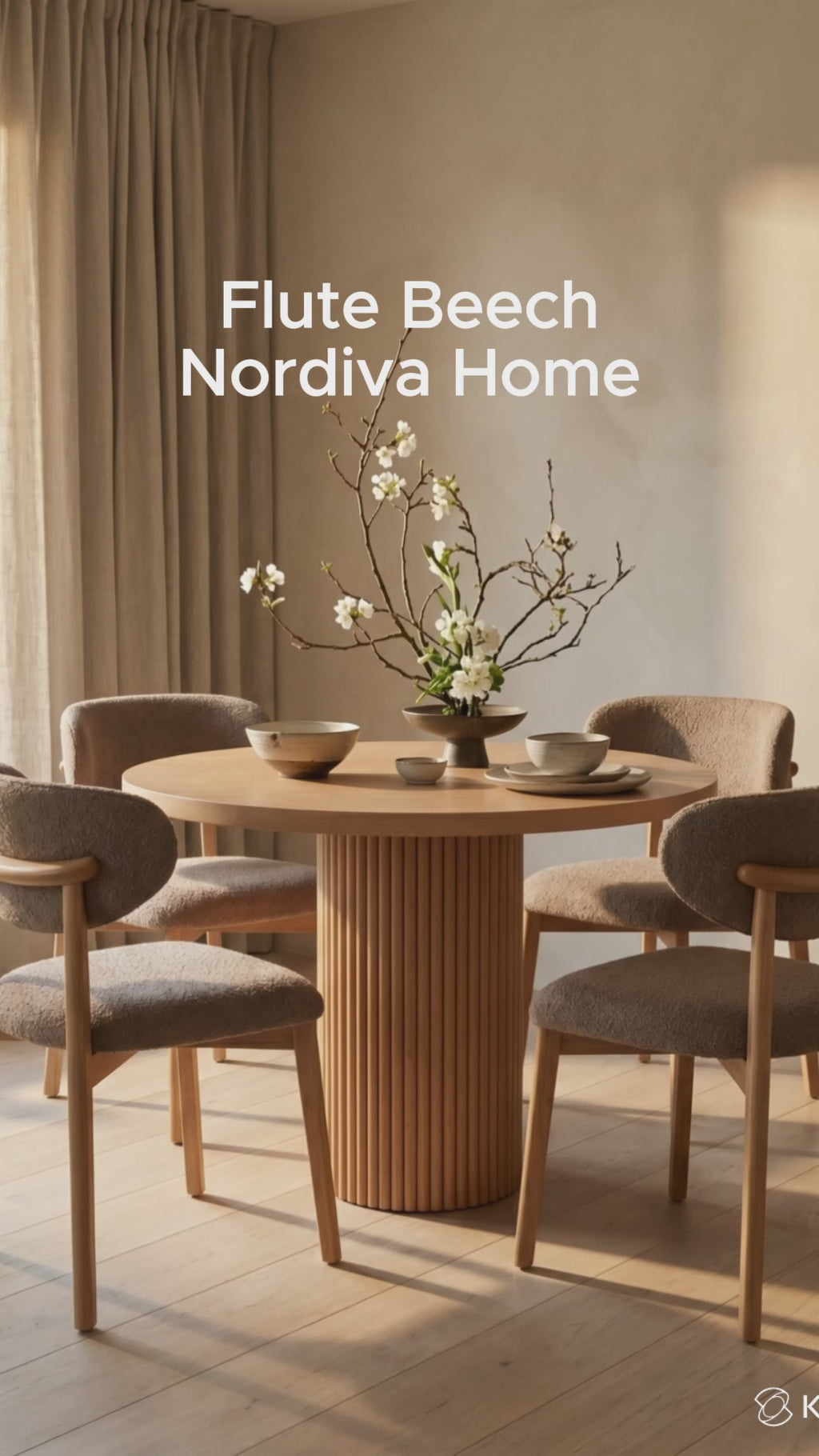 Flute Beech Dining Table