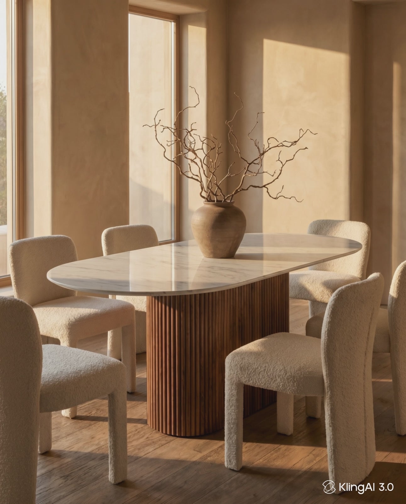 Marble Flute Dining Table